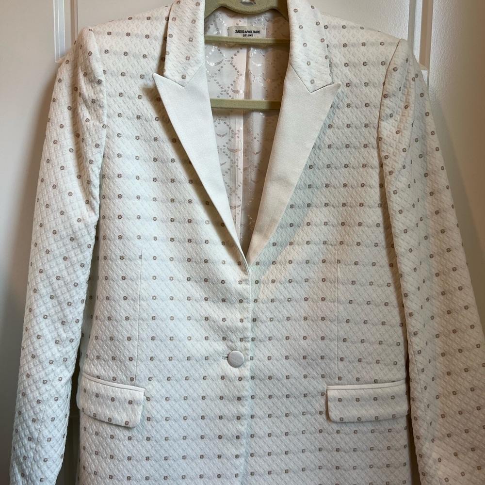 Zadig & Voltaire Cream Posh Flower Deluxe Blazer